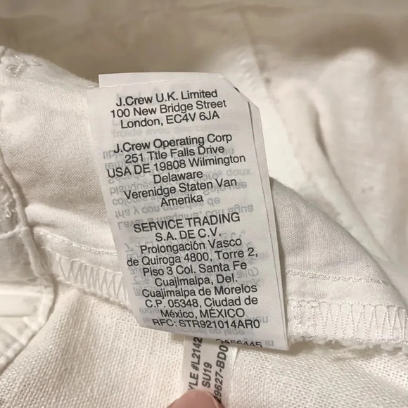 J. CREW FACTORY 4 Inch Linen Cotton Scalloped Hem Short in White - Picture 10 of 11